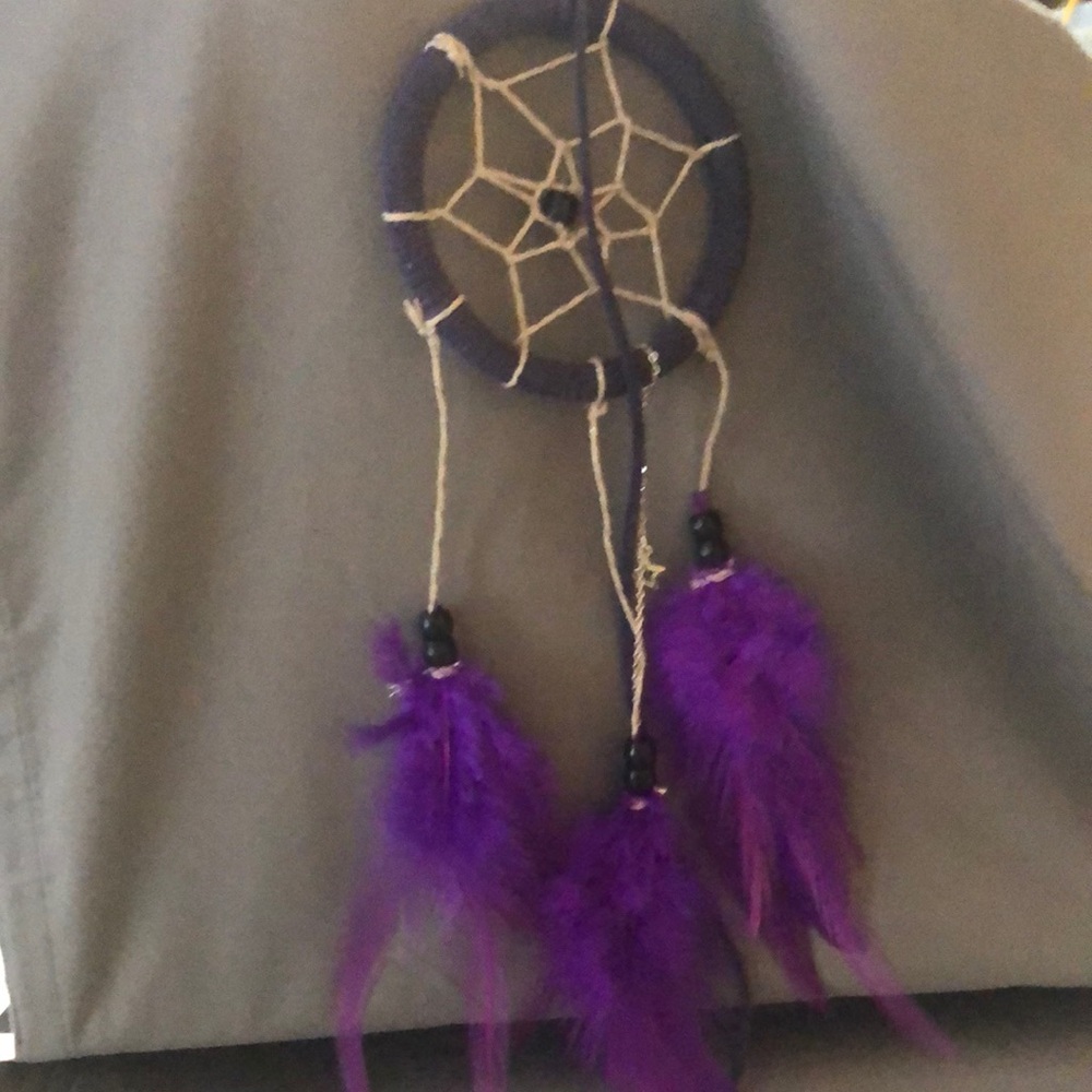 Purple Dreamcatcher with Feathers
